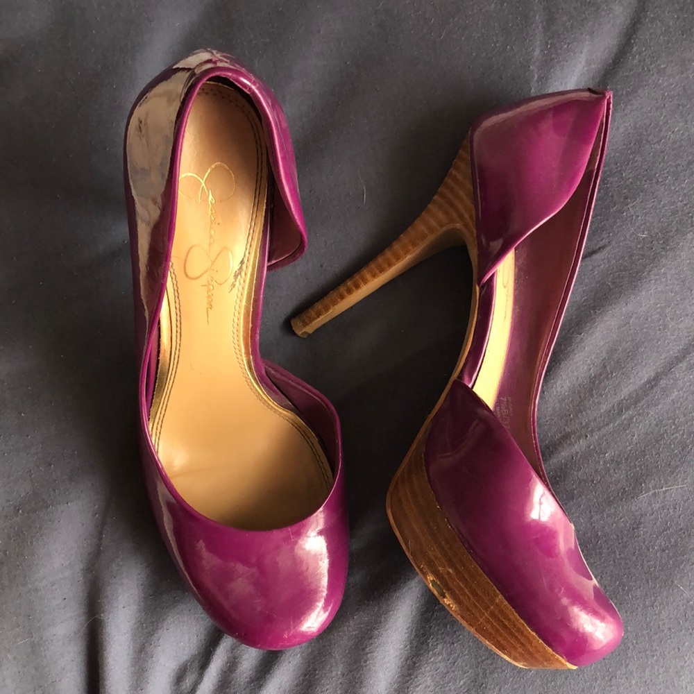Jessica Simpson Purple leather heels